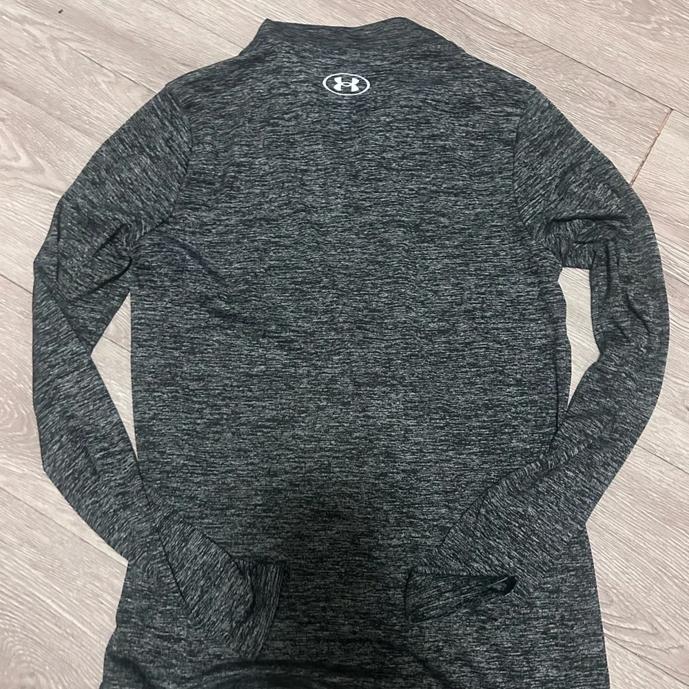 Under Armour Women's Long Sleeve Quarter-Zip Pullover - Charcoal/Black Heather - Picture 4 of 4